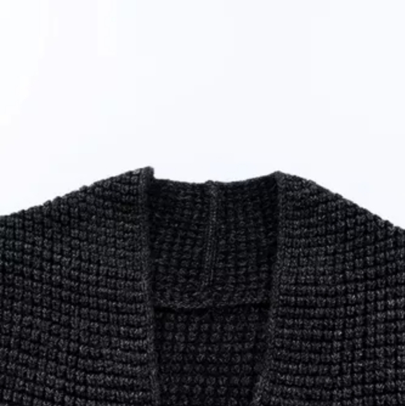 1 XL left 😊New Black Plaid Knitted Long Open Front Cardigan💔clearance price - Picture 7 of 16